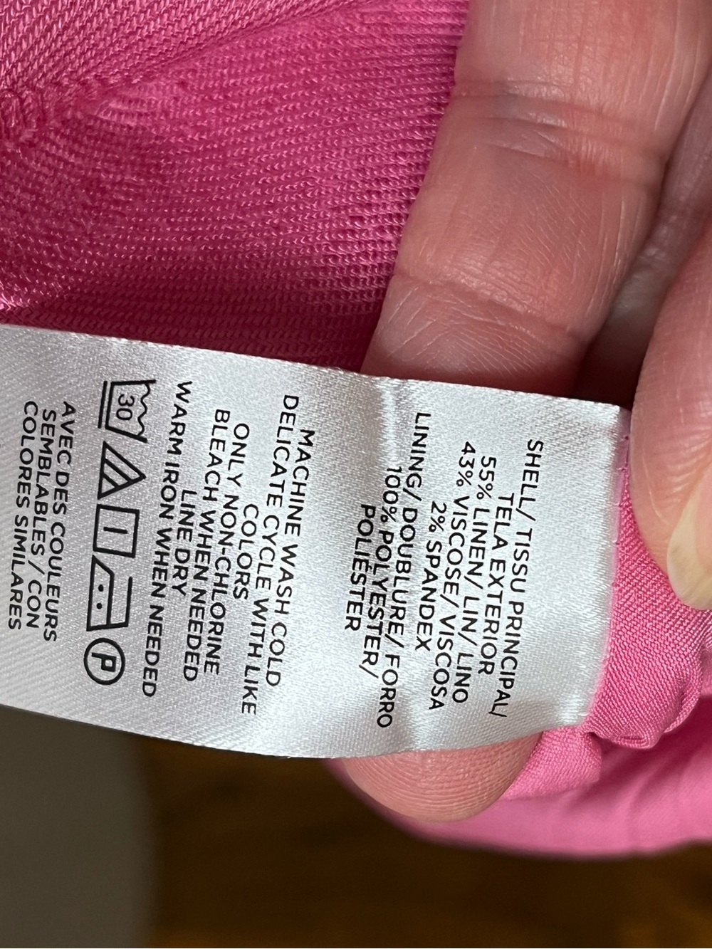Ann Taylor The Seamed V-Neck Sheath Dress Linen Blend Sleeveless Pink Sz 12 NWOT - Picture 8 of 10